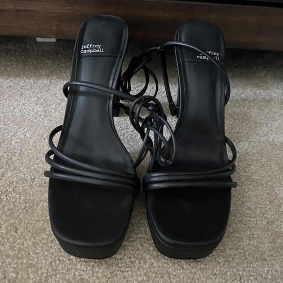 Jeffery Campbell Presecco Sandal in Black Patent Leather - Picture 2 of 4